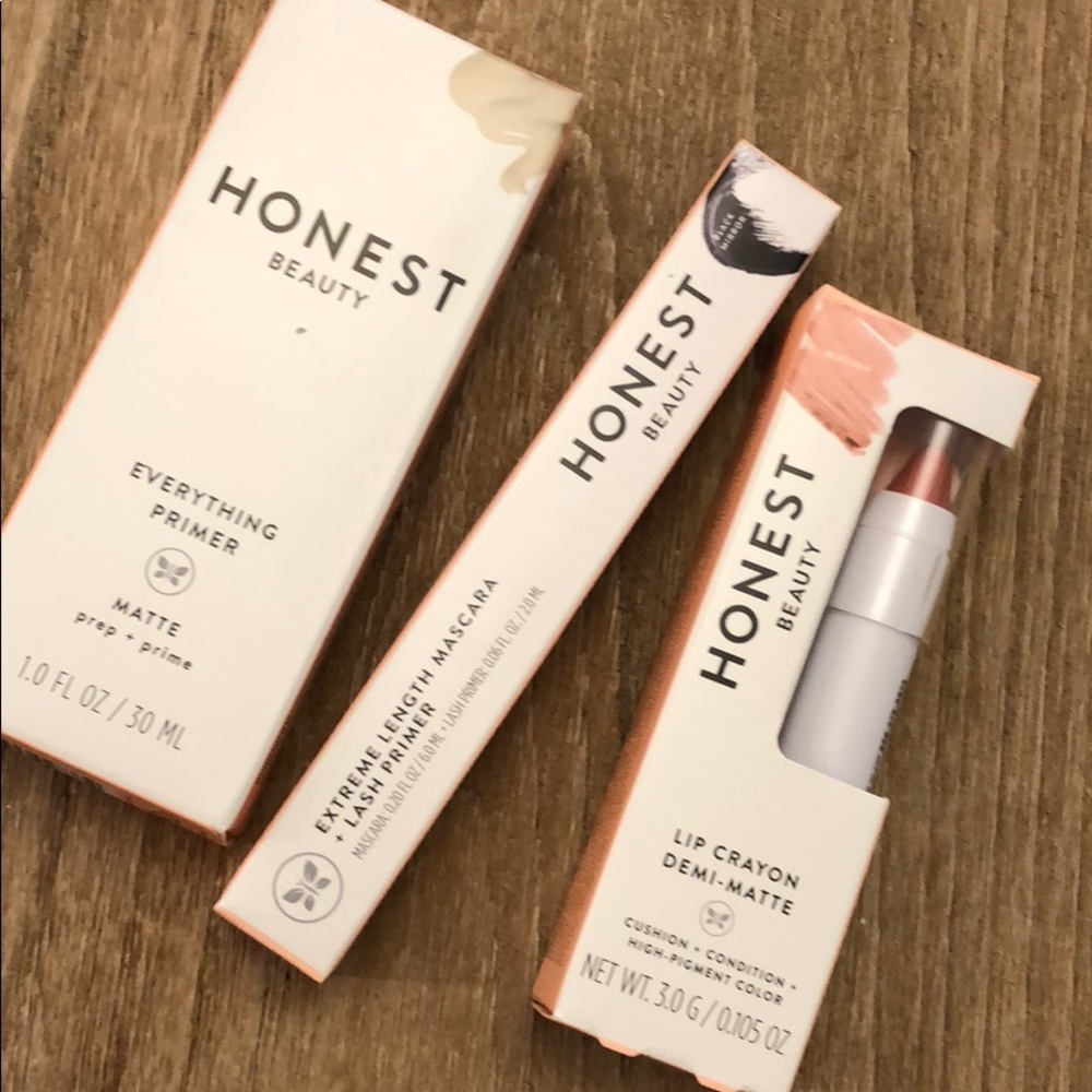 NEW honest beauty Primer Lip Crayon Mascara bundle